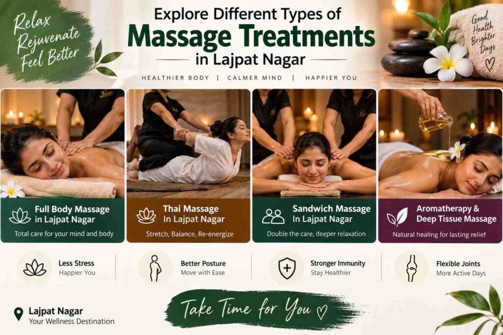 Explore Different Types of Massage Treatments in Lajpat Nagar